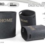3 CESTE ARREDO SET PORTABIANCHERIA CESTA VESTITI OVALE NERO HOME 55-50-45 cm