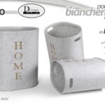 3 CESTE ARREDO SET PORTABIANCHERIA CESTA VESTITI BIANCA OVALE HOME 55-50-45 cm