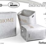 3 CESTE ARREDO SET PORTABIANCHERIA CESTA VESTITI RETTANGOLARE GRIGIO 55-50-45 cm