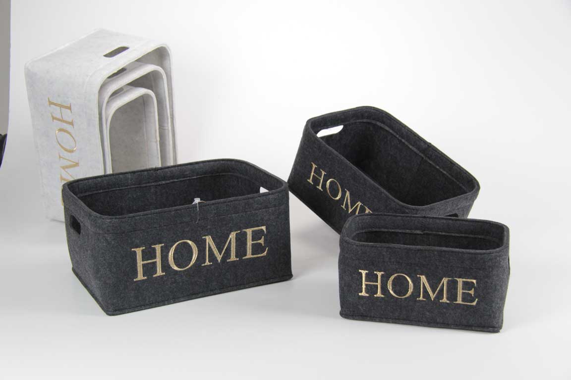 8025569879296 3 CESTE CESTA PORTA OGGETTI ACCESSORI SALOTTO CUCINA BAGNO RETTANGOLARE 18/16/14 - immagine 1