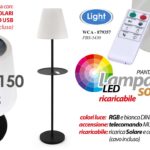 Lampada PIANTANA Perfect LED COLOR Ricarica SOLARE & USB Dimmerabile Touch 150cm