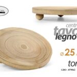 CENTRO TAVOLA CUCINA CASA PIEDISTALLO VASSOIO RIALZATO BASE TONDO LEGNO 25*5