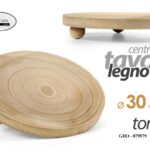 CENTRO TAVOLA CUCINA CASA PIEDISTALLO VASSOIO RIALZATO BASE TONDO LEGNO 30*5