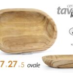 CENTRO TAVOLA VASSOIO OVALE LEGNO NATURALE STILE RUS GREZZO CUCINA CASA 47*27cm