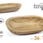 CENTRO TAVOLA VASSOIO OVALE LEGNO NATURALE STILE RUS GREZZO CUCINA CASA 36*23 cm