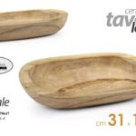 CENTRO TAVOLA VASSOIO OVALE LEGNO NATURALE RUSTICO GREZZO CUCINA CASA 31*18*5 cm