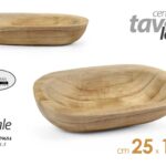 CENTRO TAVOLA VASSOIO OVALE LEGNO NATURALE RUSTICO GREZZO CUCINA CASA 25*15*5 cm