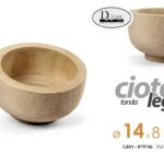 CIOTOLA TONDA LEGNO NATURALE CUCINA APERITIVO CASA SVUOTA TASCHE 14*8 cm