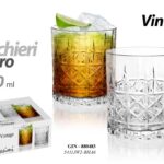 SET 6 BICCHIERI APERITIVO BIBITA GIN ACQUA VINO VETRO VINTAGE RETRò 300 ML