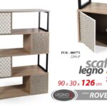 SCAFFALE LIBRERIA METALLO 4 RIPIANI LEGNO MODERNO CUBO ARMADIO 126*90*30 cm