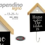 Appendino gancio parete muro legno casetta cuore home kitchen ass 25x13x1,5 cm