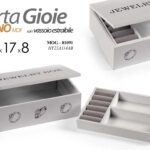 COFANETTO SCATOLA PORTA GIOIELLI GIOIE LEGNO BIANCO MDF DECO VARI 23*17*8 cm
