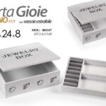 COFANETTO SCATOLA PORTA GIOIE GIOIELLI LEGNO BIANCO MDF DECO VARI 24*24*8cm