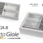 COFANETTO SCATOLA PORTA GIOIE GIOIELLI LEGNO CON VASSOIO ESTRAIBILE VARI 24*24*8