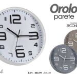 OROLOGIO DA PARETE TONDO MODERNO VINTAGE SILENZIOSO COLOR ASSOR N ABS 30*4cm