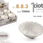 Ciotolina tonda rose dessert aperitivo buffet finger food porcellana bianca 8cm