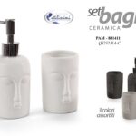 SET ACCESSORI BAGNO Dispenser DOSATORE PORTA Sapone BICCHIERE SPAZZOLINO VISO
