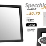 SPECCHIO DA PARETE 50*70cm NERO CORNICE LEGNO MURO SPECCHIERA CLASSICO MODERNO