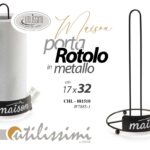 PORTA ROTOLO DA TAVOLA IN METALLO NERO MAISON MODERNO CUCINA TOVAGLIOLI 32*17 cm