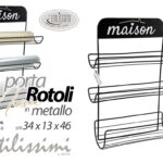 PORTAROTOLI PARETE A 3 PELICOLA ALLUMNIO CARTA SCOTTEX ROTOLONI MAISON 46*34*13