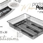PORTAPOSATE DA CASSETTO TAVOLO METALLO TRAFORATO PORTA POSATE MAISON 35*25*36
