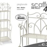 SCAFFALE LIBRERIA PIEGHEVOLE PORTA PIANTE 4 RIPIANI METALLO BIANCO 166*40*28 CM