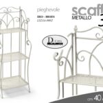 ENTRATINA 3 RIPIANI SCAFFALE INGRESSO PORTA PIANTE SALOTTO METALLO h126*40*28CM