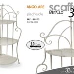 SCAFFALE ANGOLARE ANGOLO LIBRERIA PIEGHEVOLE 3 RIPIANI METALLO BIANCO 126*33 CM