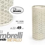 PORTAOMBRELLI IN METALLO TONDO TRAFORATO BIANCO AVORIO CASA COLLECTION 49*22 CM