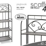 SCAFFALE LIBRERIA PIEGHEVOLE PORTA PIANTE 4 RIPIANI METALLO NERO 162*60*28 CM
