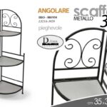 SCAFFALE ANGOLARE ANGOLO ETAGERE LIBRERIA PIEGHEVOLE 3 RIPIANI METALLO 122*35cm