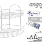 Mensola angolare doccia 2 piani angolo bagno salvaspazio metallo bianco 37*23 cm