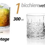 Bicchiere vetro americano vintage cocktail whisky vino bar retrò tavola casa 9cm