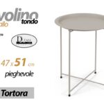 TAVOLO TAVOLINO TONDO CAFFè DIVANO SALOTTO METALLO MODERNO PIEGHEVOLE h51*47cm