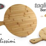 Tagliere tondo piatto vassoio aperitivo salumi formaggi pizza legno manico 45x35