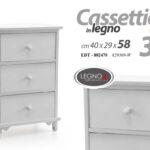 CASSETTIERA SLIM SALVASPAZIO BIANCO TOTAL 3 CASSETTI CUCINA BAGNO LEGNO 58*40*29