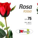 ROSA ROSSA CON STELO 75 CM FIORE DECORATIVO ARTIFICIALE MAZZO FASCIO MAZZOLINO