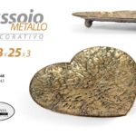 VASSOIO CUORE LOVE METALLO ANTICATO COLOR BRONZO ORO CLASSICO VINTAGE 28*25*3CM
