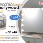 SPECCHIO ILLUMINATO DA TAVOLO DIMMERABILE 15 LUCI LED REGOLABILI TOUCH 58*46 CM
