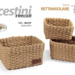 3 CESTINI ORGANIZER CESTA CESTO RETTANGOLARE MULTIUSO PORTA OGGETTI 24/22/18 cm