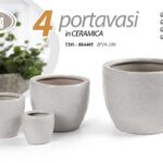 4 VASI CACHEPOT CERAMICA MODERNO CLASSICO VINTAGE VASO DECO BIANCO 29/21/15/12