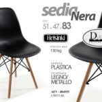 SEDIA MODERNA NORDICA Wooden Design Polipropilene LEGNO METALLO NERO 51*47*H83