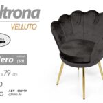 Poltrona relax a conchiglia VELLUTO METALLO DESIGN CLASSICO MODERNO 80*69*60cm