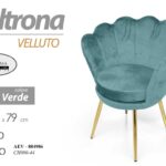 Poltrona relax a conchiglia VELLUTO METALLO DESIGN CLASSICO MODERNO 80*69*60 cm