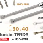 SET ASTE BASTONE TENDA UNIVERSALI ALLUNGABILI MOLLA IN METALLO COLOR ASS 30-40CM