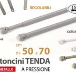 SET ASTE BASTONE TENDA UNIVERSALI ALLUNGABILI MOLLA IN METALLO COLOR ASS 50-70CM