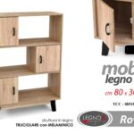 MOBILETTO Libreria ANTE ARMADIO Scaffale Moderna Ripiani MOBILE ROVERE 107*80*30