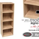 MOBILE LIBRERIA SCAFFALE BASSO MOBILETTO MODERNO DESIGN ROVERE LEGNO 106*40*24cm