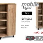 SCAFFALE ARMADIO MOBILE LIBRERIA ROVERE SALOTTO CUCINA UFFICIO BAGNO h130*60*30