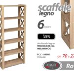 LIBRERIA SCAFFALE SLIM SALVASPAZIO 6 RIPIANI MODERNO ROVERE SBIANCATO 163*70*27